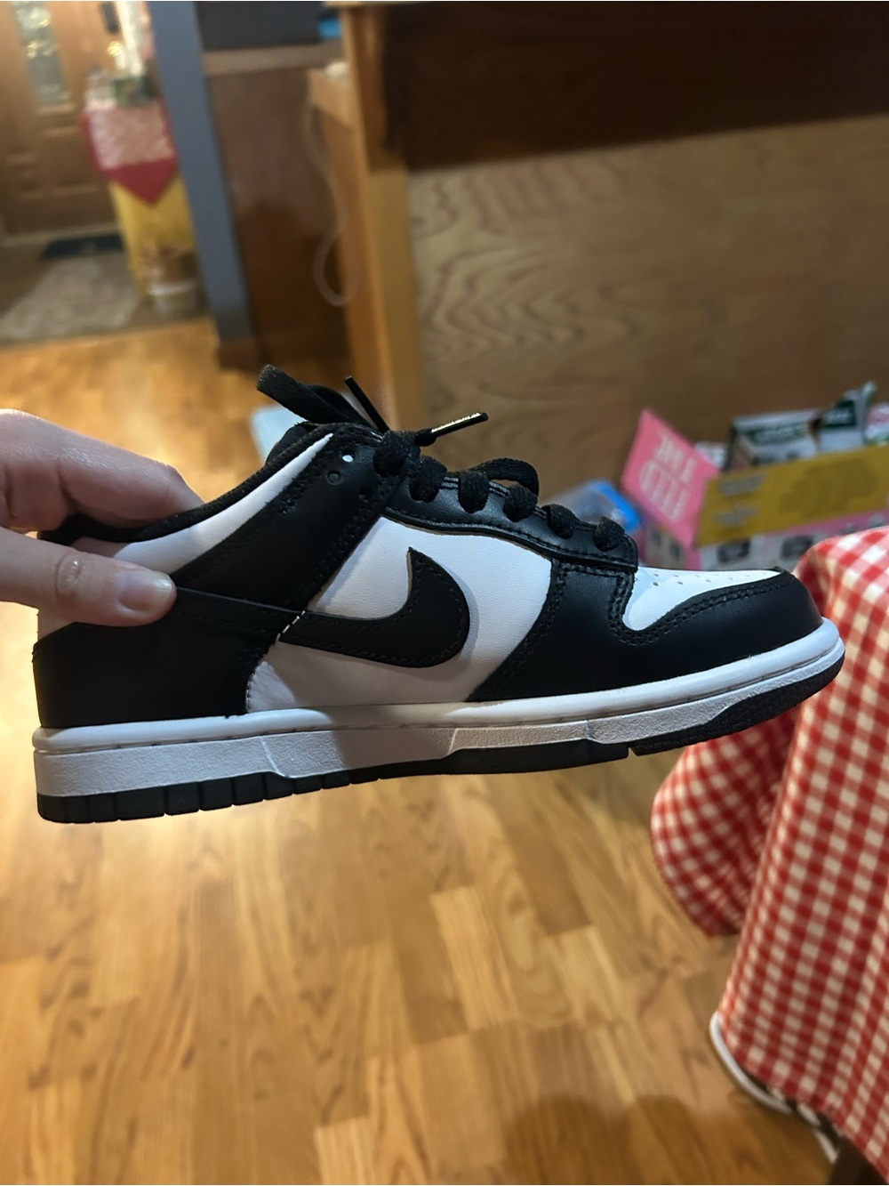 Nike black and white panda dunks size 3.5 youth/womens 5